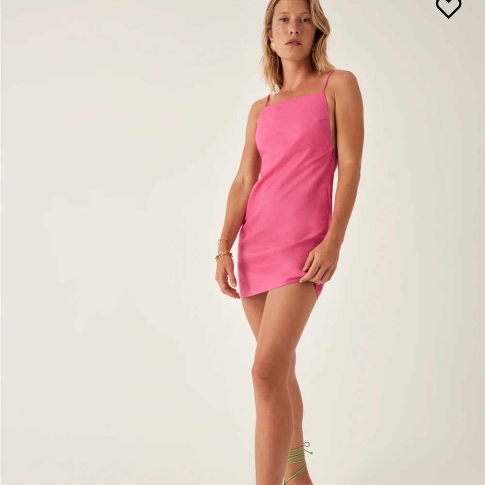 NWT Reformation Wiley Linen Dress Snap Dragon